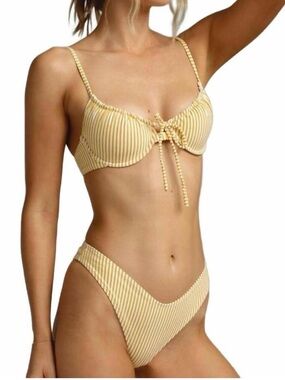 Montce Canary Striped Tie-Front Bikini